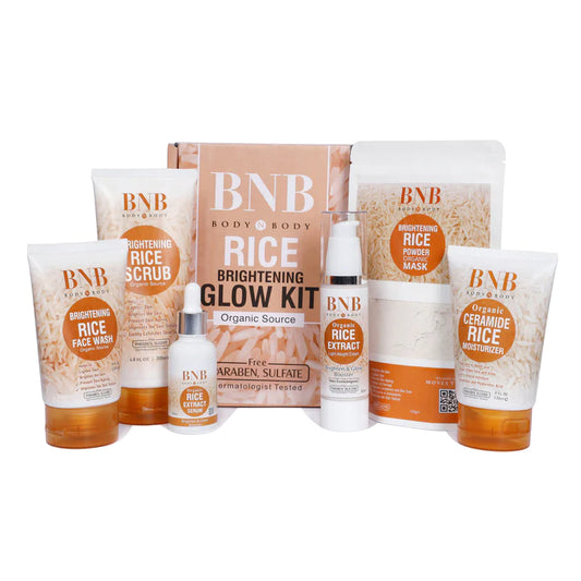 BNB 3 in 1 Brightening Glow Kit Rice Scrub Face Wash + Mask